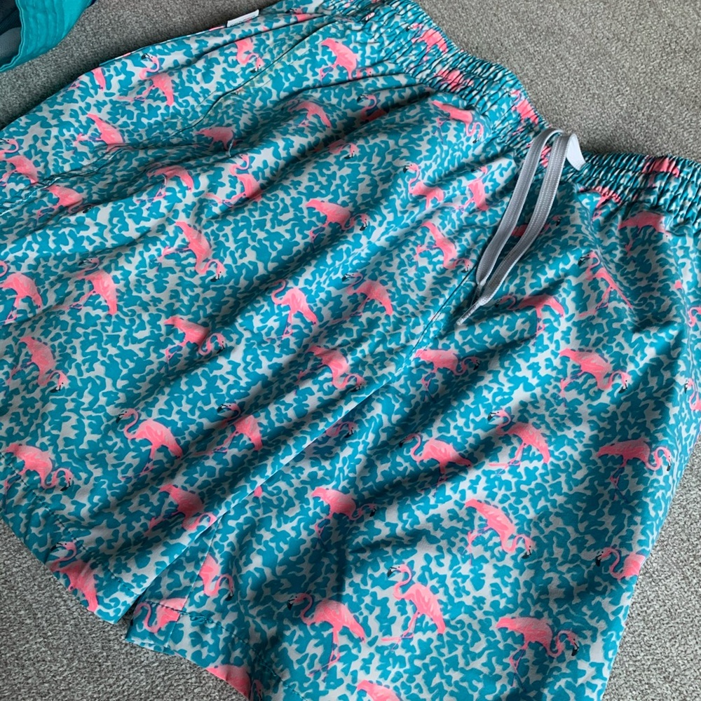 Medium Chubby swim trunks Shorts Flamingos 7 inch